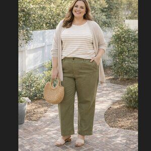 Madewell Emmett Wide Leg Crop Pants Sz 35 Palm Tree High Rise Cotton Rel…